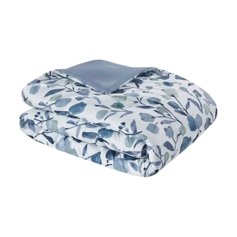 4pc Twin/Twin Extra Long Ramona Seersucker Tulip Print Comforter Bedding Set